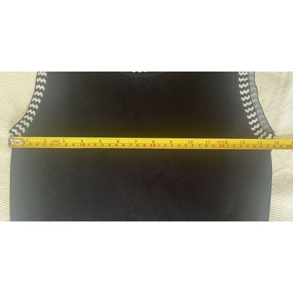 Kayla By Tally Taylor Knit Sweater Dress Sz 8  Black White Colorblock Geometric - Picture 5 of 8